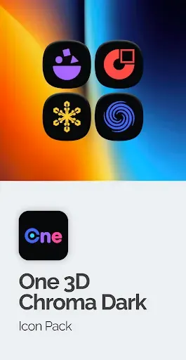 Скриншот 1 — One 3D Chroma Dark Icon Pack