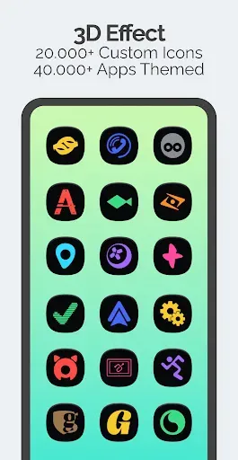 Скриншот 2 — One 3D Chroma Dark Icon Pack
