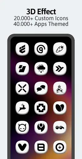 Скриншот 2 — One 3D White Icon Pack
