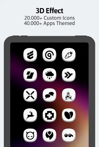 Скриншот 8 — One 3D White Icon Pack