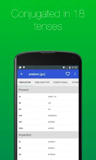 Скриншот 4 — Italian Verb Conjugator Pro