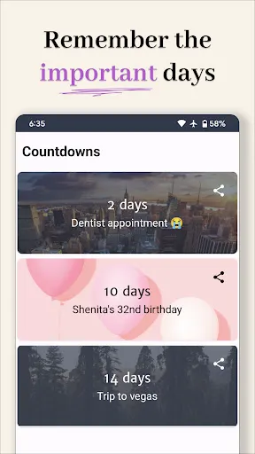 Скриншот 1 — Countdown - Days Until