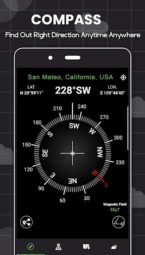 Скриншот 1 — Digital Compass for Android