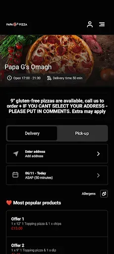 Скриншот 1 — Papa G's Pizza