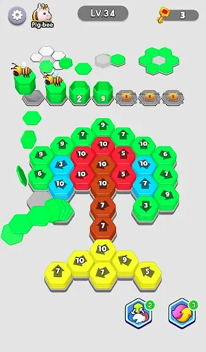 Скриншот 2 — Bee Out - Hexa Away Puzzle