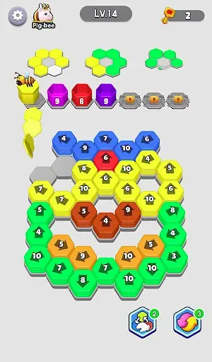 Скриншот 4 — Bee Out - Hexa Away Puzzle