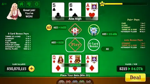 Скриншот 1 — Triple Card Poker - Three Card