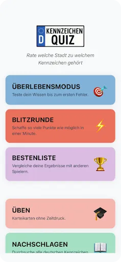 Скриншот 1 — Kennzeichen-Quiz