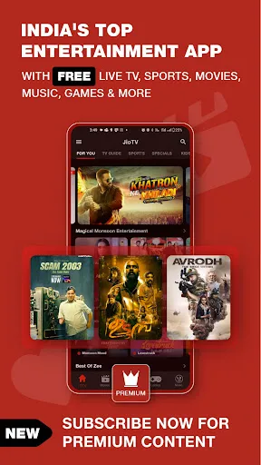 Скриншот 1 — JioTV: Live TV, Catch-Up & OTT