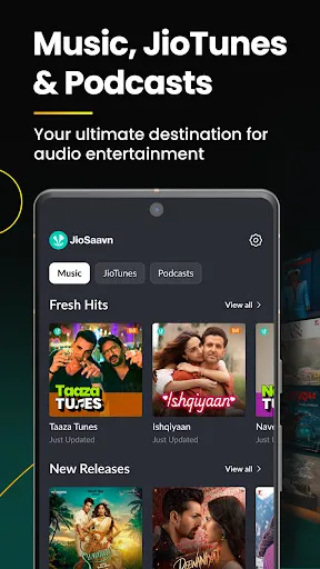 Скриншот 1 — JioSaavn - Music & Podcasts