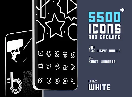 Скриншот 1 — LineX White Icon Pack