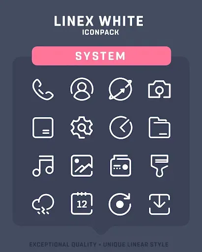 Скриншот 2 — LineX White Icon Pack