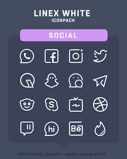 Скриншот 4 — LineX White Icon Pack