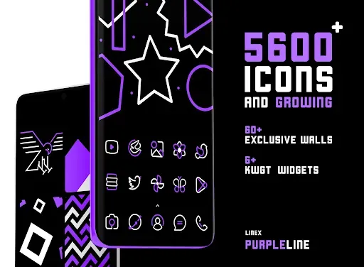 Скриншот 1 — PurpleLine Icon Pack : LineX