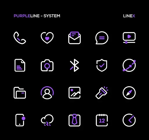 Скриншот 2 — PurpleLine Icon Pack : LineX