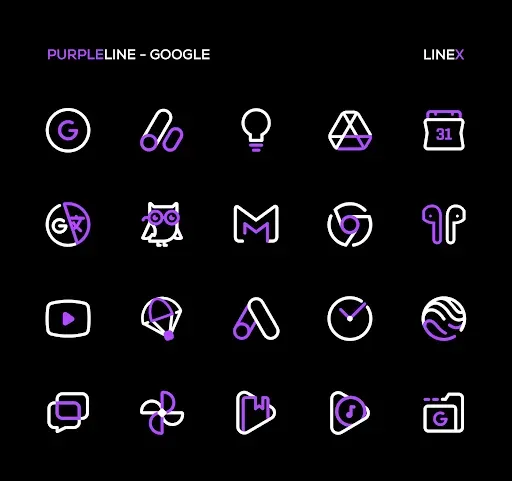 Скриншот 3 — PurpleLine Icon Pack : LineX