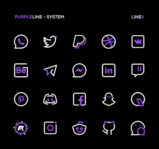 Скриншот 4 — PurpleLine Icon Pack : LineX