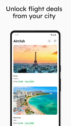 Скриншот 1 — Airclub - Flight Deals