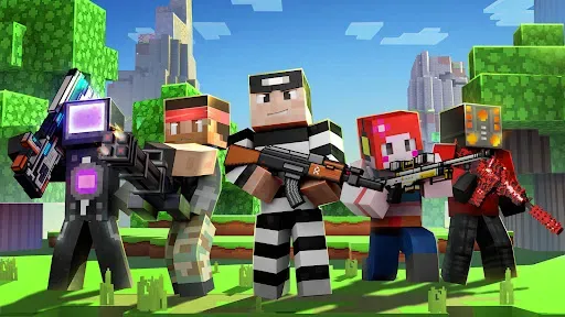 Скриншот 1 — Cops N Robbers:Pixel Craft Gun