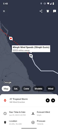 Скриншот 1 — My Hurricane Tracker & Alerts