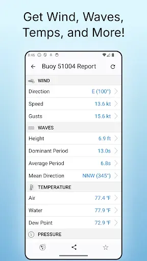 Скриншот 2 — NOAA Buoy Reports & Ship Data