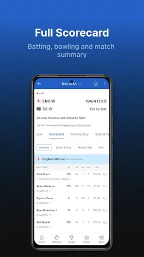 Скриншот 3 — ESPNcricinfo - Live Cricket