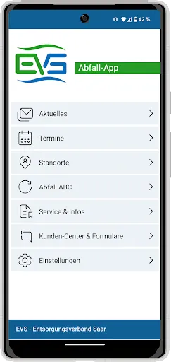 Скриншот 1 — EVS Abfall-App