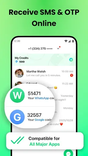 Скриншот 1 — 2nd Phone Number - Text&Call