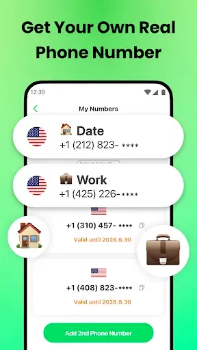 Скриншот 2 — 2nd Phone Number - Text&Call