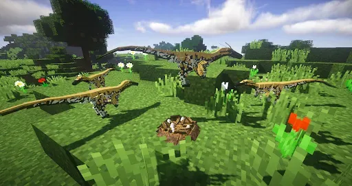 Скриншот 1 — Динозавры в Minecraft PE 2025