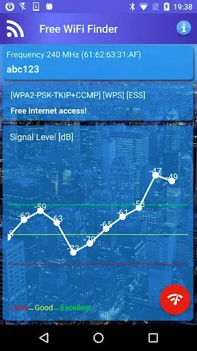 Скриншот 3 — Бесплатный Интернет WiFi Найти