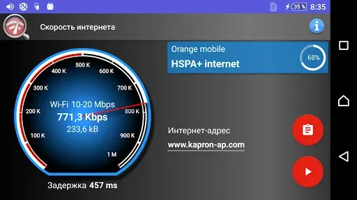 Скриншот 5 — Фактическая скорость интернет