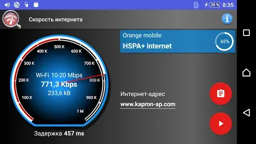 Скриншот 7 — Фактическая скорость интернет