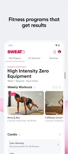 Скриншот 2 — Sweat: Fitness App For Women