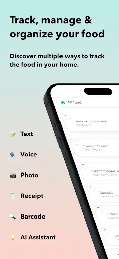 Скриншот 1 — NoWaste: Food Inventory Lists