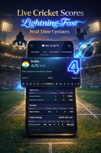 Скриншот 1 — KickScore: Live Cricket Scores