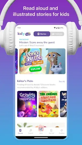 Скриншот 1 — Kidly – Stories for Kids