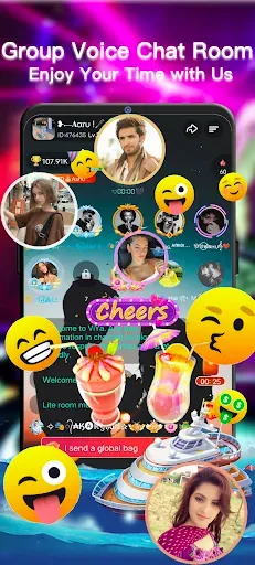 Скриншот 1 — ViYa - Group Voice Chat Rooms