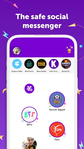 Скриншот 1 — Kinzoo: Fun All-Ages Messenger