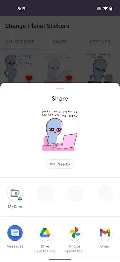 Скриншот 4 — Strange Planet Stickers