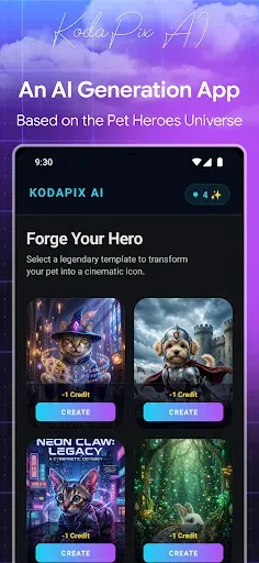 Скриншот 1 — KodaPix AI - Pet Heros AI