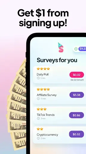 Скриншот 1 — SurveyParty - Earn Cash Fast