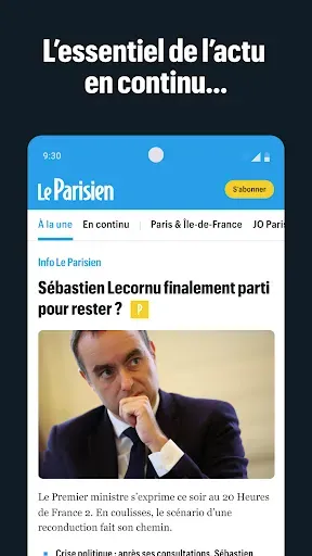 Скриншот 1 — Le Parisien : l'info en direct