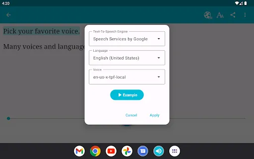 Скриншот 7 — Talk: Text to Voice