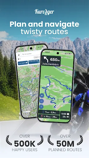 Скриншот 1 — Kurviger Motorcycle Navigation