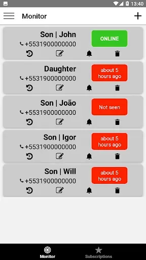 Скриншот 1 — Online Monitor (Last Seen)