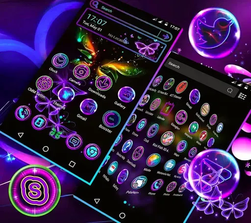 Скриншот 6 — Glow Butterfly Launcher Theme