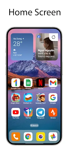 Скриншот 1 — OS Launcher 18 - Phone 16 Max