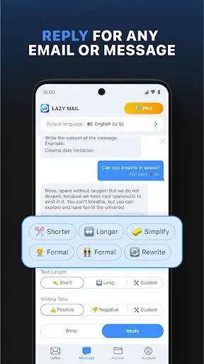Скриншот 3 — Lazy Mail: AI Email Assistant