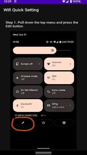 Скриншот 1 — Wifi Quick Setting: Android 12